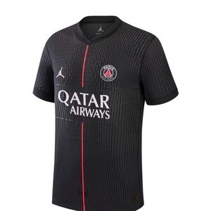 Jordan Black PSG Men’s Short Sleeve Jersey with Red Trim